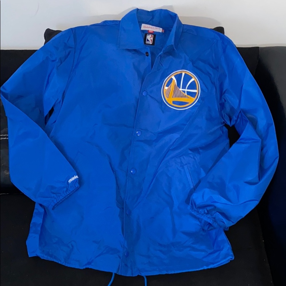 Warriors windbreaker style button up jacket